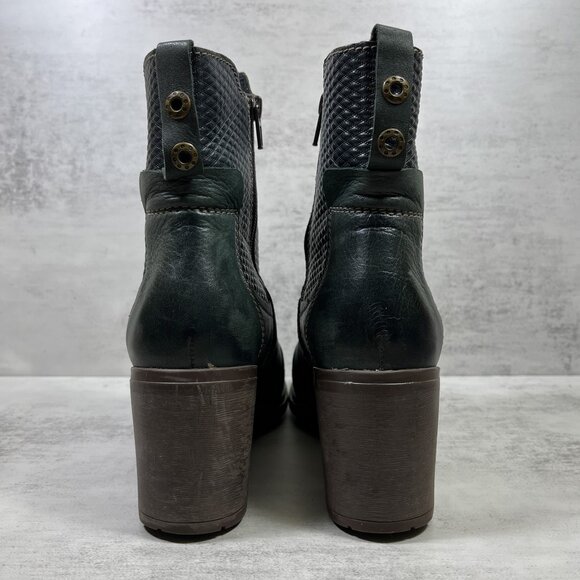 Dromedaris Hayley Leather Heeled Boots - Women's Size EU 38 / US 7.5-8 - Green - Picture 6 of 9